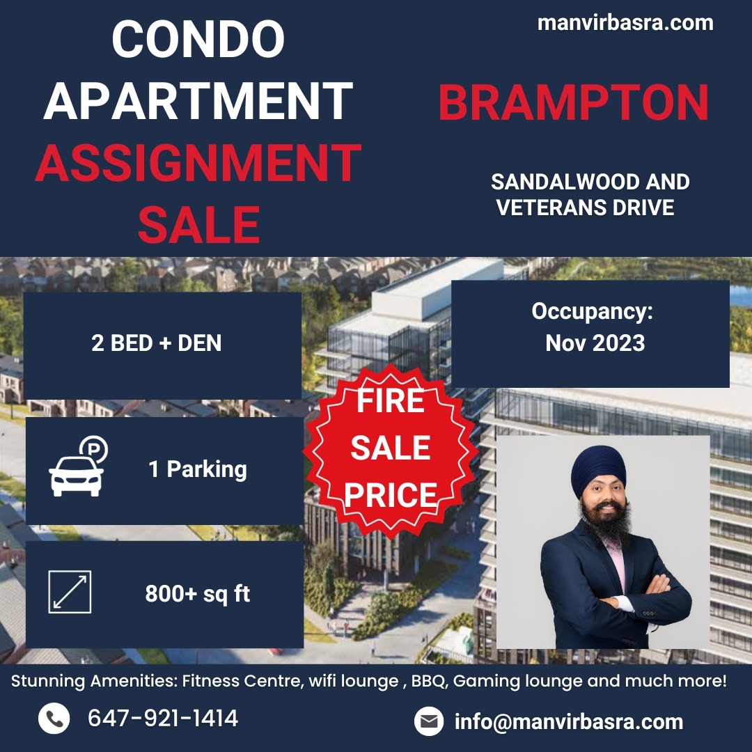 Brampton Condo Veterans Drive ASSIGNMENT SALE
